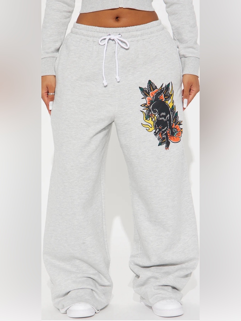 Gray Graphic Sweatpants - Casual Comfort